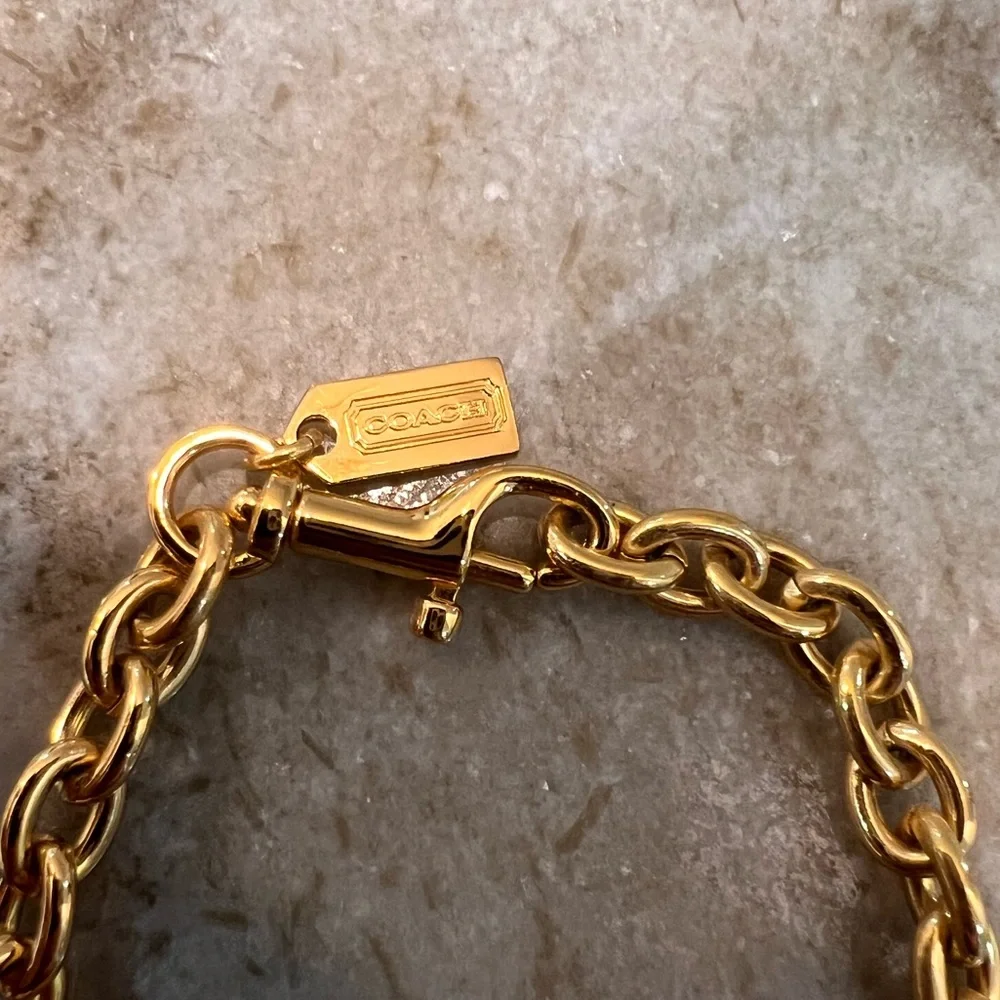 COACH gold logo chain necklace - Picture 4 of 5